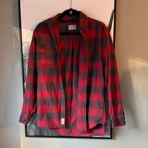 Jachs Red and Black Plaid Shirt Jacket